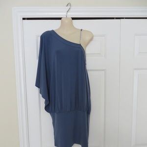Venus One Shoulder Slate Blue Dress Size Small